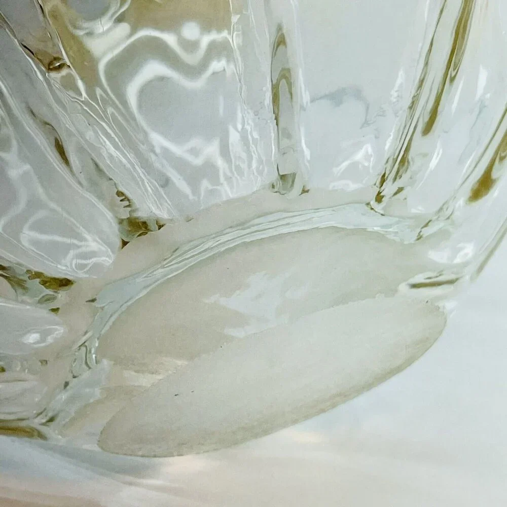 XL Amber Art Glass Console Centerpiece Handmade Submerged Sommerso Murano? Italy - Picture 9 of 9